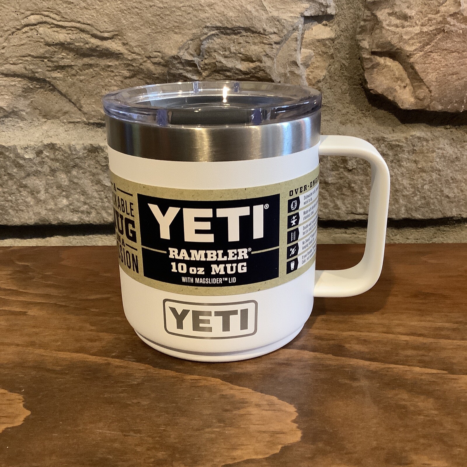 YETI Rambler 10oz Mug with MagSlider Lid in White Dishwasher Safe