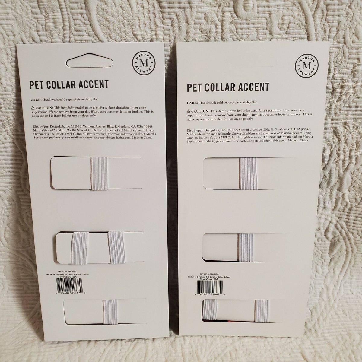 Martha Stewart Pet Collar Accent Pack Bows Flowers Elastic Band