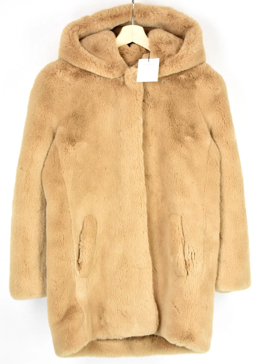 Sandro long hotsell faux fur coat