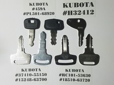  7 Kubota Key Set, Kubota Heavy Equipment, Tractor Ignition Key Set