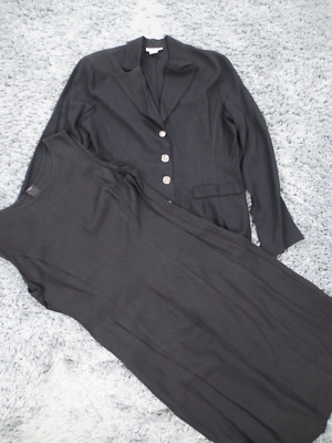 Vintage Decade Designs Jacket & Tank 2 Piece Outfit Womens 8 Black Acetate Rayon