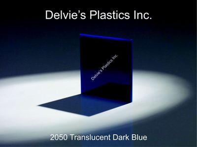 3/16'' 2050 Translucent Blue Cell Cast Acrylic Sheet  12'' x 24''