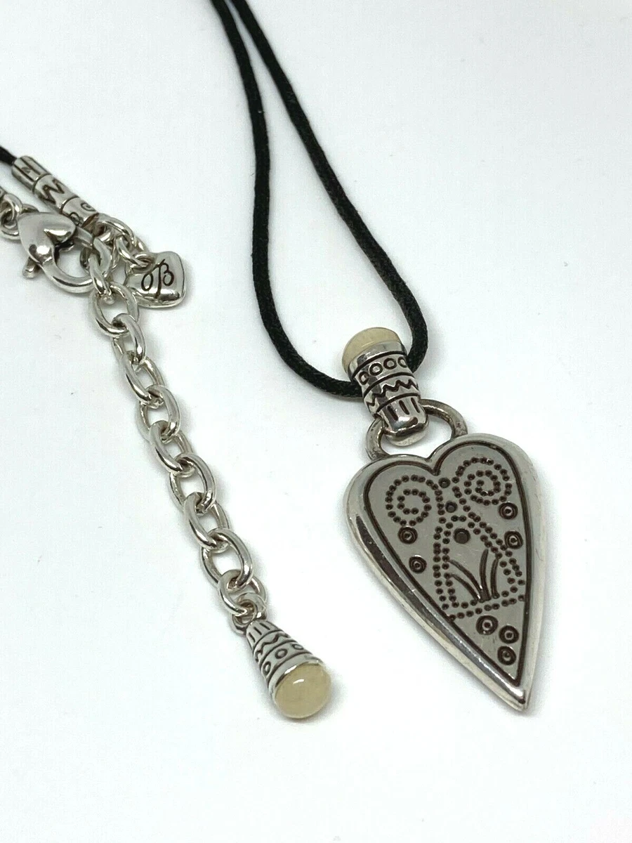 Brighton heart necklace black best sale cord