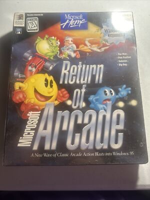 MS Home Return Of Microsoft Arcade game for Win95 3.5in Diskettes Big Box SEALED