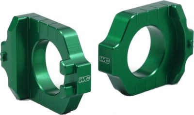 Works Connection Elite Axle Blocks-Kawasaki-KX 250/450F-04-25-Green