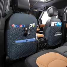 Seat Back Protector with Large Capacity Pocket Storage for Kids Blue