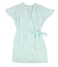 bar III Womens Faux Wrap Shift Dress, aquawhisper, M