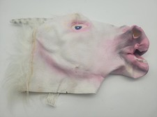 Read please. White Unicorn Full Head Mask Latex Novelty Spirit Halloween