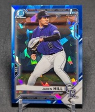 Jaden Hill 1st Chrome Rookie 2021 Bowman Draft Sapphire Card #BDC-142 Rockies