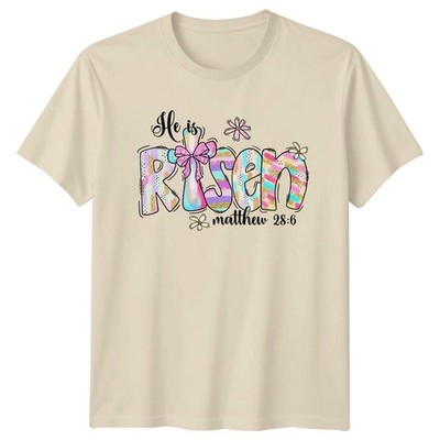 Risen Damen T-Shirt Ostern Religiös Christlich Feiertag Geschenk für Sie