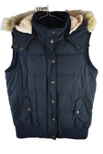 FAT FACE Blue Padded Gilet size Uk 12 Womens Full Zip Hooded Casual Outdoors