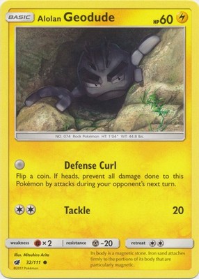 Alolan Geodude - 32/111 - Common - Lightly Played