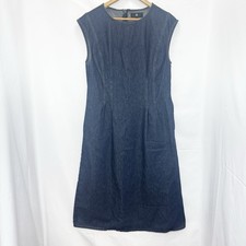 Banana Republic Lina Italian Denim Midi Dress 12 Corseted Dark Wash Fit & Flare
