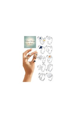 10Pcs Fidget Anxiety Rings for Women Adjustable Spinner Ring Gifts for People...
