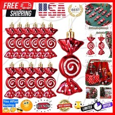 12 Pcs Christmas Candy Ornaments for Tree Decoration Hanging Glitter Candy Ca...