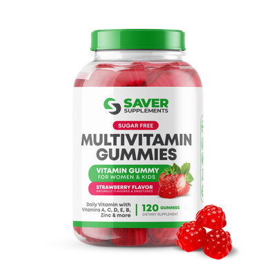 120 Gomitas Multi Vitaminas A B C D E Con Zinc Para Mujeres y Niños Sabor Fresa
