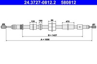 Bremsseil Seilzug Feststellbremse ATE 24.3727-0812.2 FüR Peugeot 306 7A 7E 7C N3