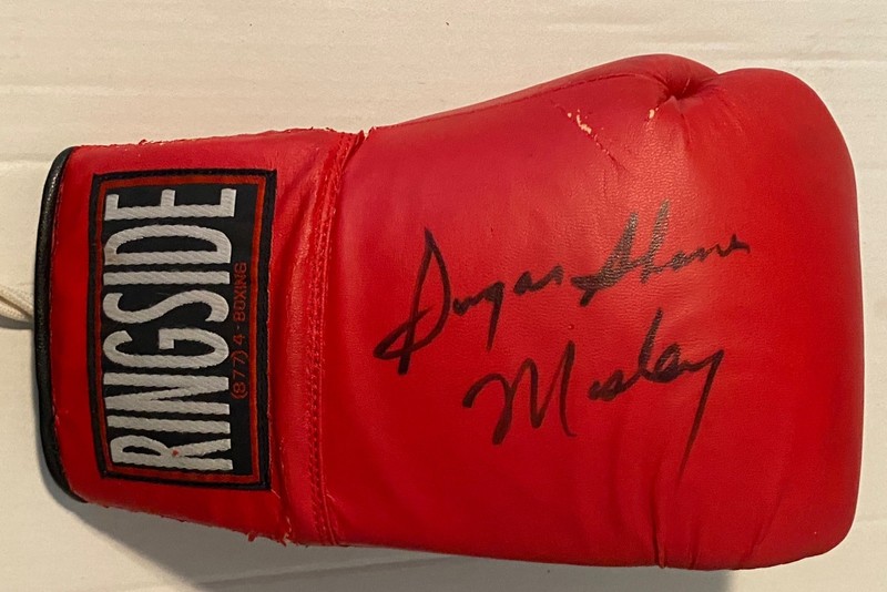 Sugar Shane Mosley Signed Boxing Glove / Glove is slightly damaged see photos 
