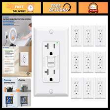 20 Amp GFCI Outlet, Self-Test Tamper Resistant Receptacle, LED Indicator, 10 Pac
