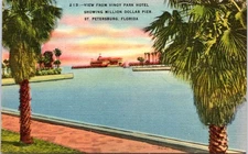 Million Dollar Pier from Vinoy Park Hotel, ST. PETERSBURG, Florida Postcard