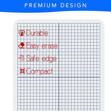 Grid Whiteboard, 9 X 12 Graph Board, 2 Pack Double Sided Dry Erase Board for ...