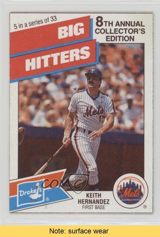 1988 Drake's Big Hitters/Super Pitchers Food Issue Keith Hernandez #5 READ k5i