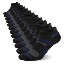 Mens Ankle Socks Athletic Cushioned Breathable Small-Medium A1-black 6 Pairs