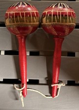 Souvenir Maracas from Panama - 9  - Hand Carved  Hand painted