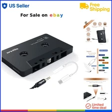 Car Cassette Adapter and Type C to 3.5mm Aux Jack for Music Streaming Compati...