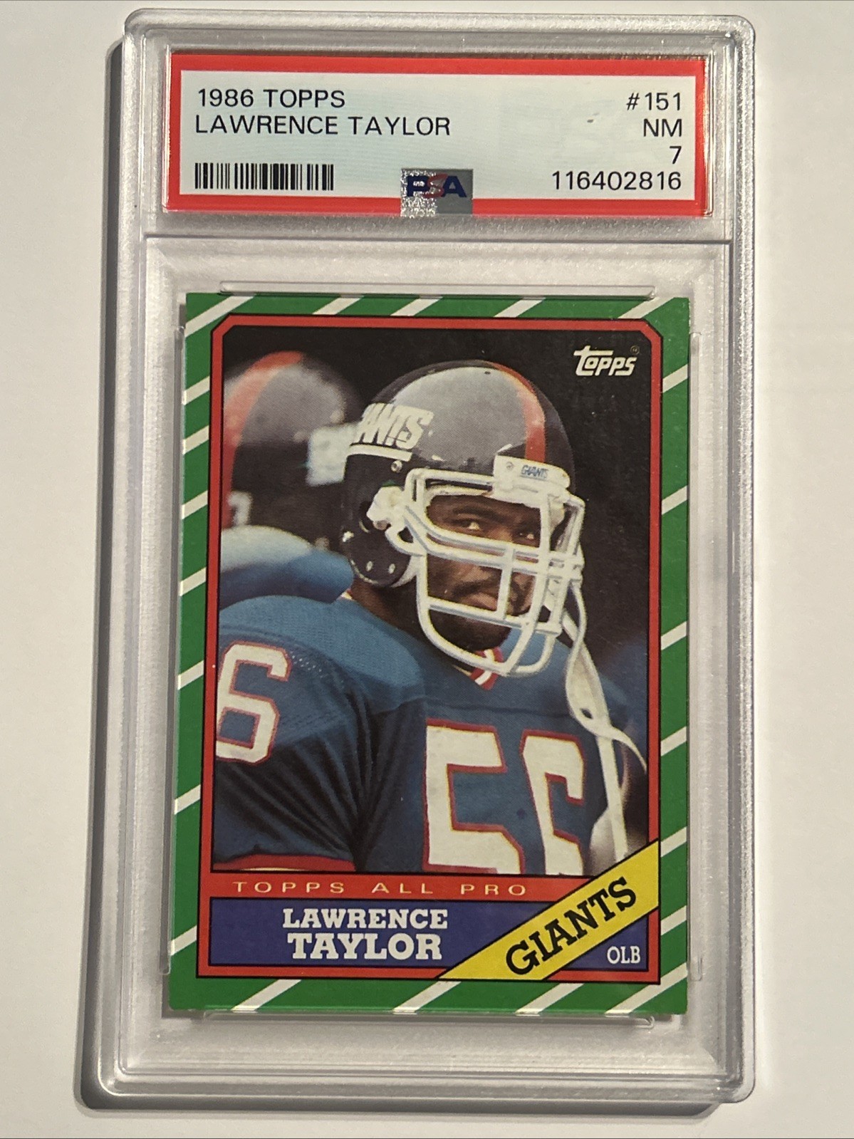1986 Topps - #151 Lawrence Taylor PSA 7