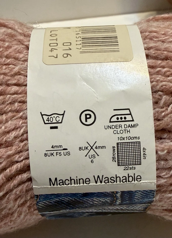 Lote de 2 - Sirdar Denim Tweed DK - Rosa Acrílico/Mezcla de Algodón -Descontinuado Foto 4 de 4