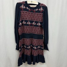 HappyXNature Fair Isle Design Flutter Hem Long Sleeve Sweater Dress XL NWT