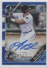 2019 Bowman Draft Chrome Pick Blue Wave Refractor /150 Peyton Burdick Auto 0r4