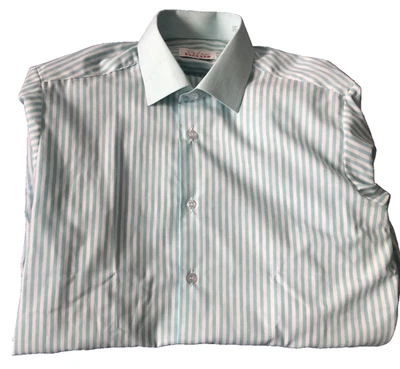 Vintage Turquoise Stripe shirt 14.5 inch collar - Image 1 of 4