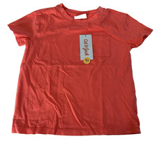 Cat Jack Child T Shirt 5T Short Sleeves Pocket Coral 100 Cotton 37-42 lbs NEW