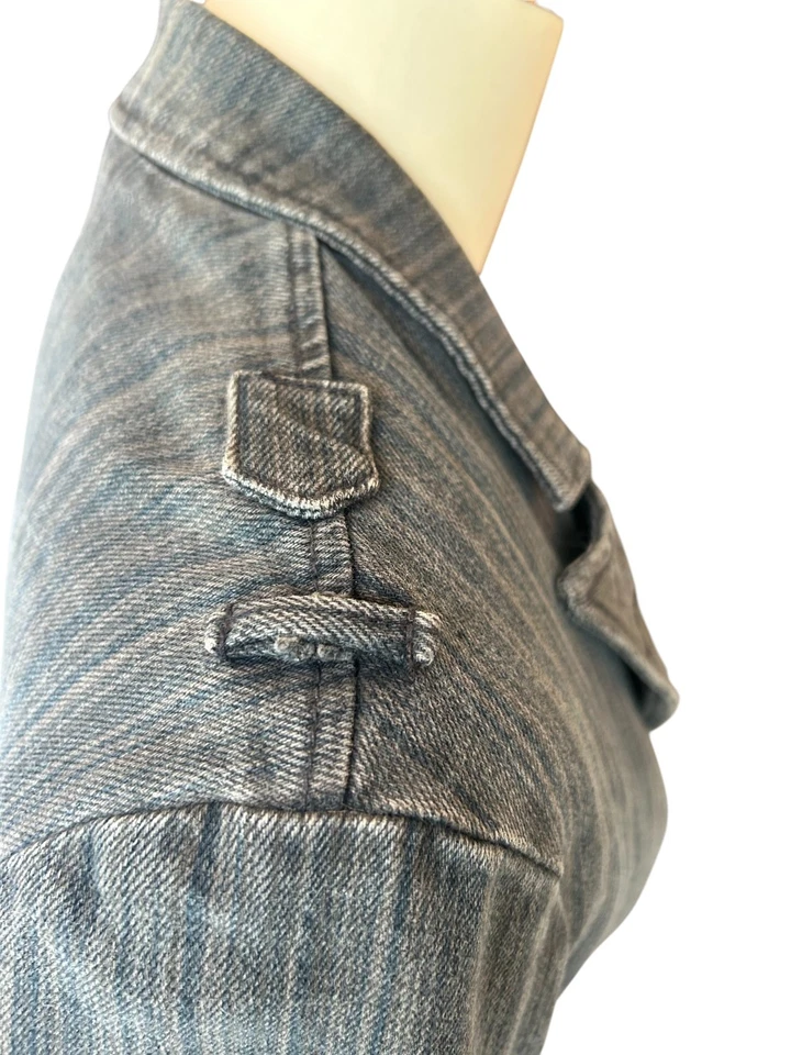 Chaqueta Blazer Y2K Henry Duarte Denim Vintage Hecha a Mano Talla M Chisme Niña Rocker Foto 3 de 4