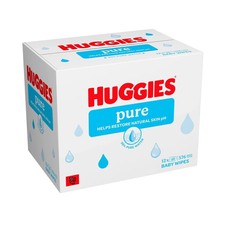 Huggies Pure Plastic Free Baby Wipes 99% Water Sensitive Skin 12 Pack
