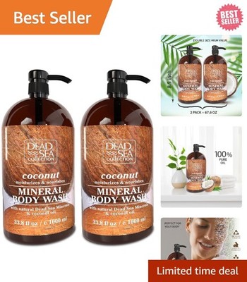 Coconut Body Wash - Hydrating Dead Sea Minerals for All Skin Types - Pack of 2