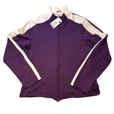 Danskin Now Urban Tech Jacket L 12/14 Missy Womens Regal Purple Full Zip NEW
