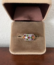 Sterling Silver 925 Multicolor Stone Cluster ...
