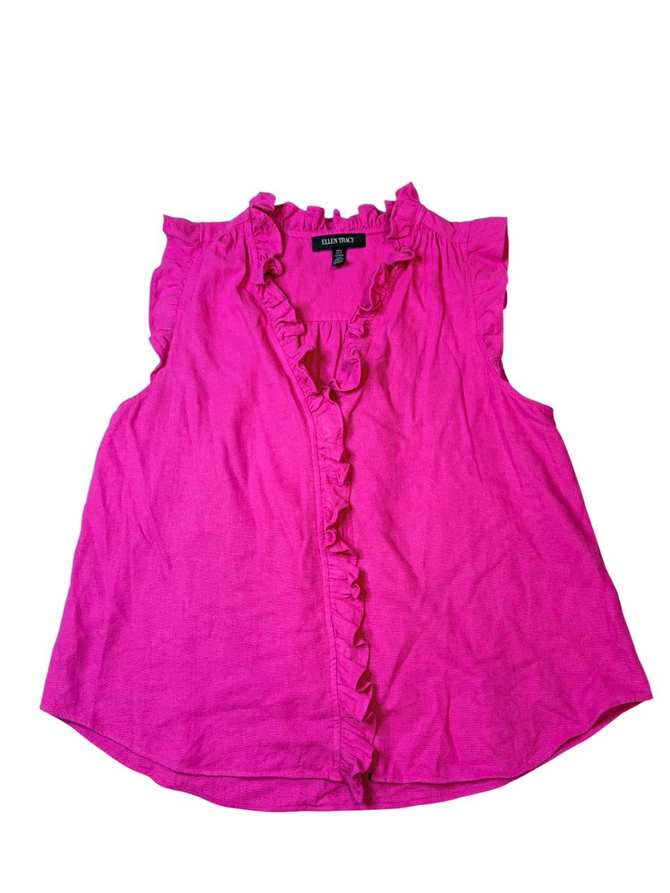 Ellen Tracy Women’s pink linen Top Medium