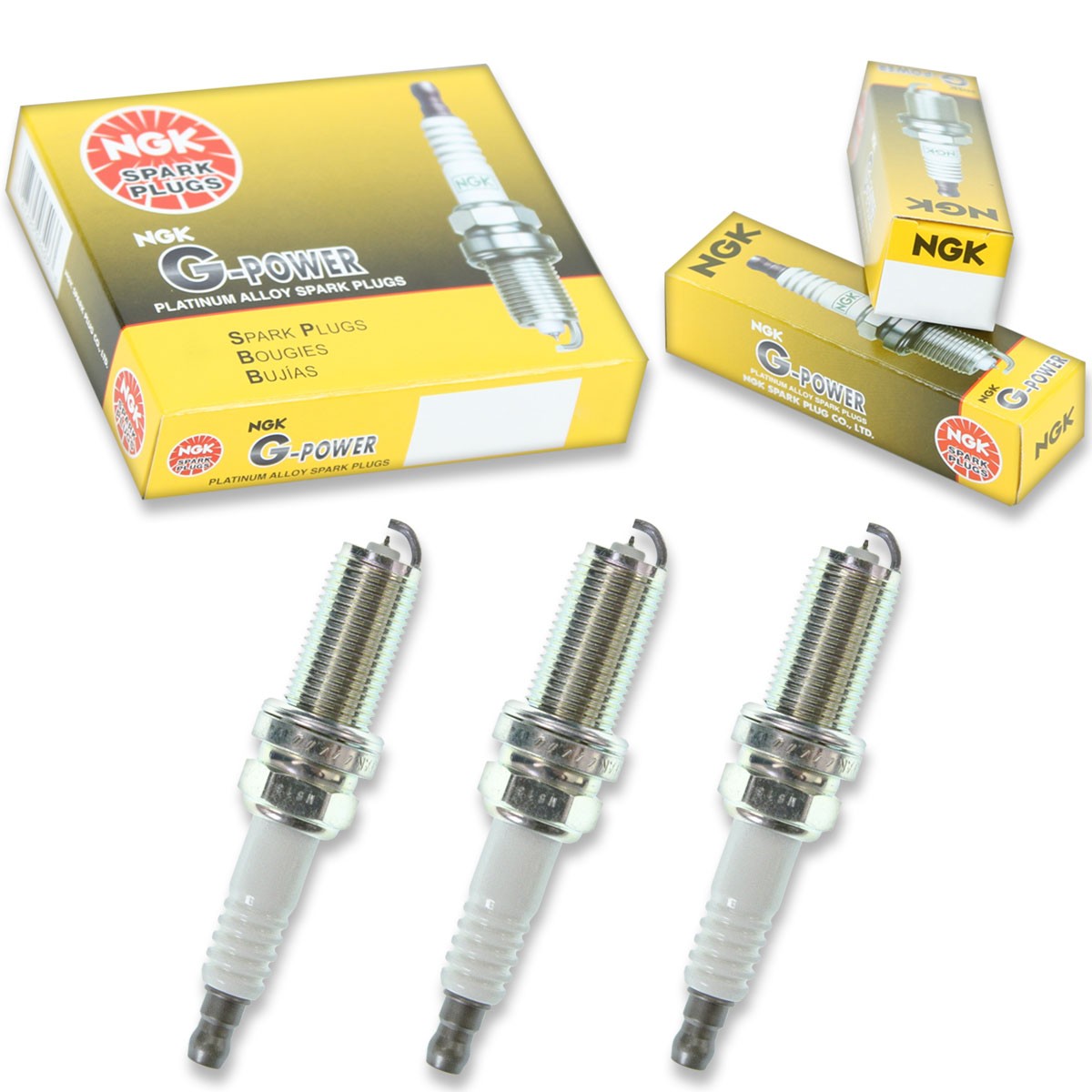 3 pc NGK G-Power Spark Plugs for 2014-2018 Mitsubishi Mirage 1.2L L3 ck