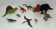 Lot of 9 Dinosaur Toy Animal Figure Tyrannosaurus Rex Stegosaurus Triceratops
