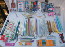Huge Lot Of Over 180 Pieces Knitting Needles, Counters, Clamps, Etc, Some New