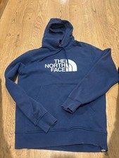 Medium Men's The North Face Casual Hooded Sweatshirt Hoodie Top in Navy Blue