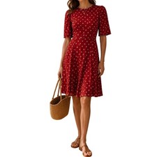 Reformation Bard Dress Nigella Red Floral Puff Sleeve Fully Lined Summer 12 NWT