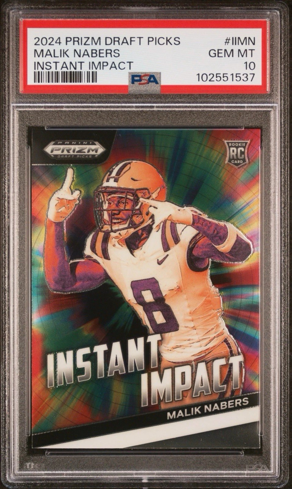 Malik Nabers Panini Prizm Draft Picks Instant Impact #IIMN Base