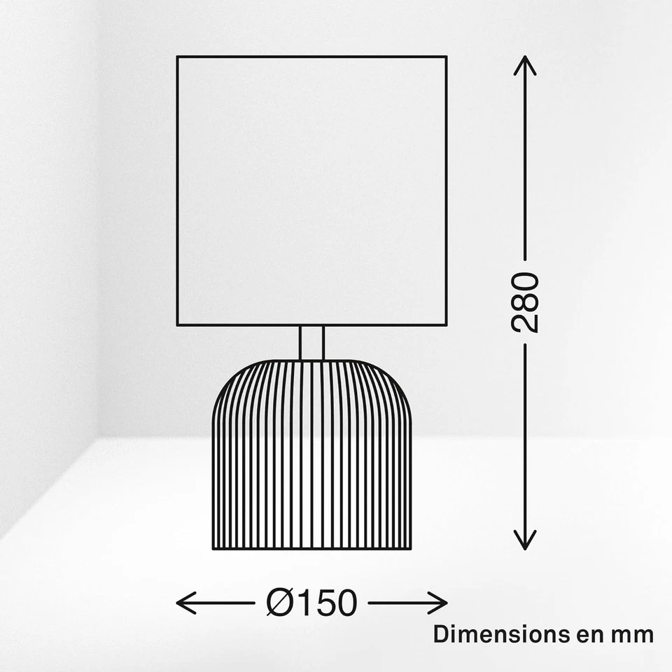 Lampe de chevet design beige moderne avec abat-jour tissu déco élégante neuve - Photo 3/4