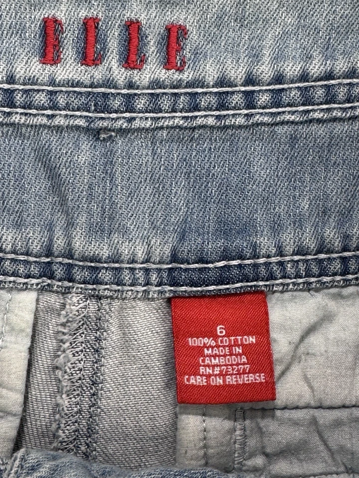 Pantalones de mezclilla de verano Elle de pierna ancha para mujer 6 azules costura central de colección Y2K Foto 2 de 4