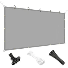 13-24ft Sun Shade Sail Straight Edge Canopy Awning Cover Patio Garden Pool Gray